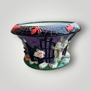 Looney Tunes Halloween Ceramic Warner Bros. Studio Store 1999 Candy Bowl